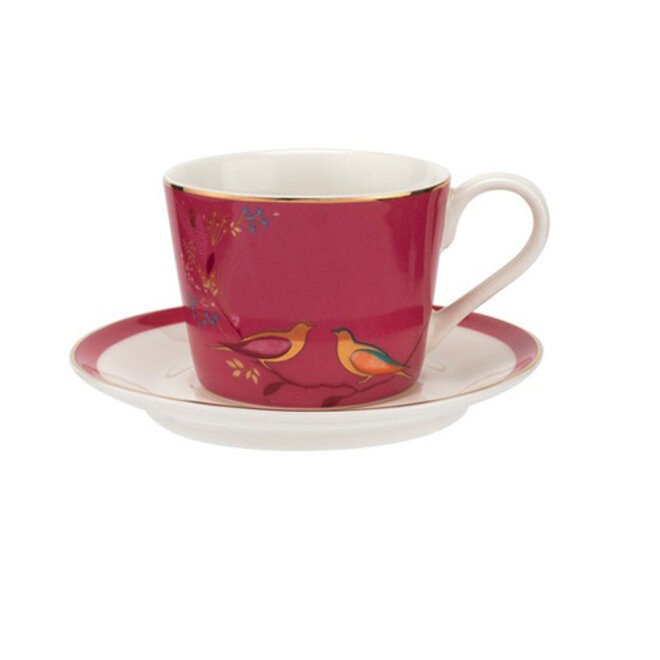 Sara Miller Chelsea Collection Pink Espresso Cup & Saucer