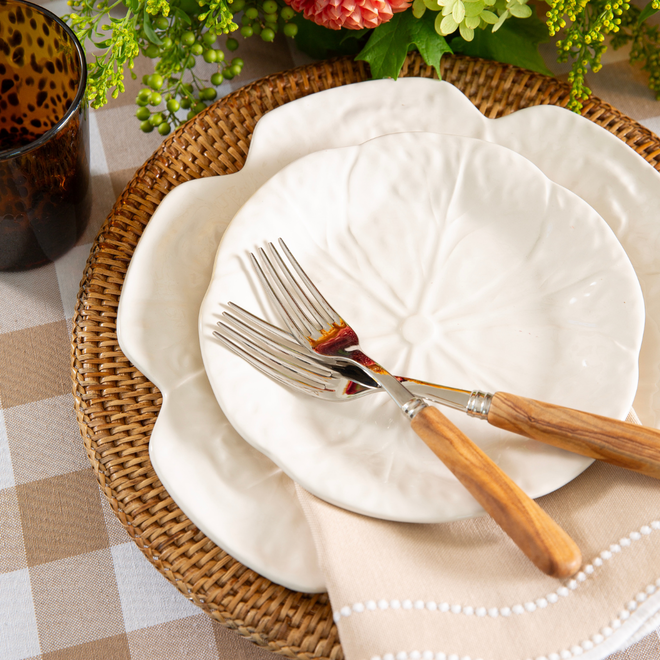 Beige Cabbage Dinner Plate