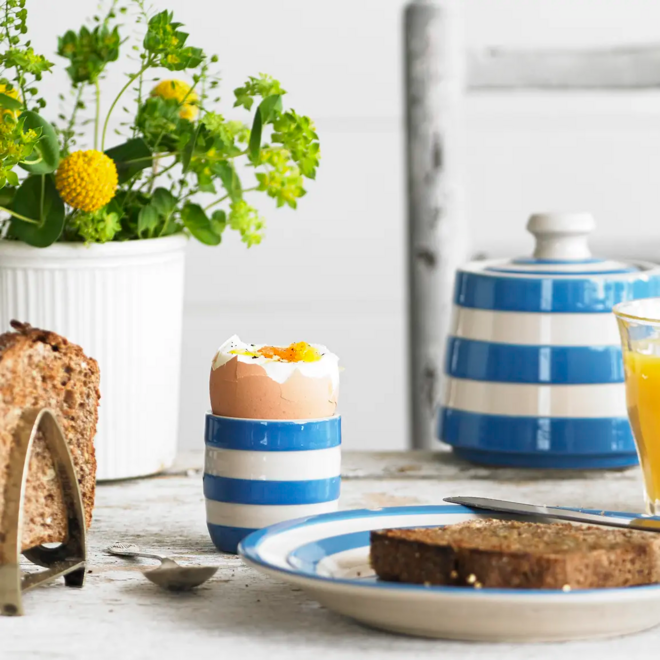 Blue Cornishware Straight Egg Cup