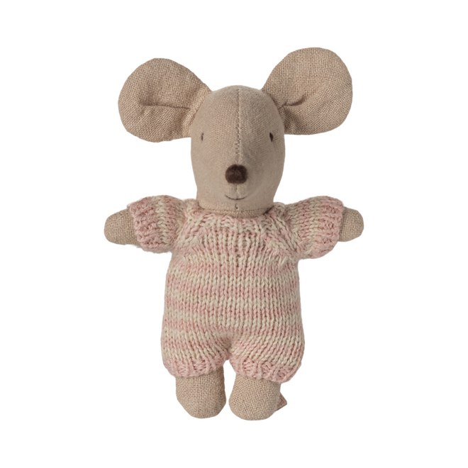 Baby Mouse in Carry Cot - Rose