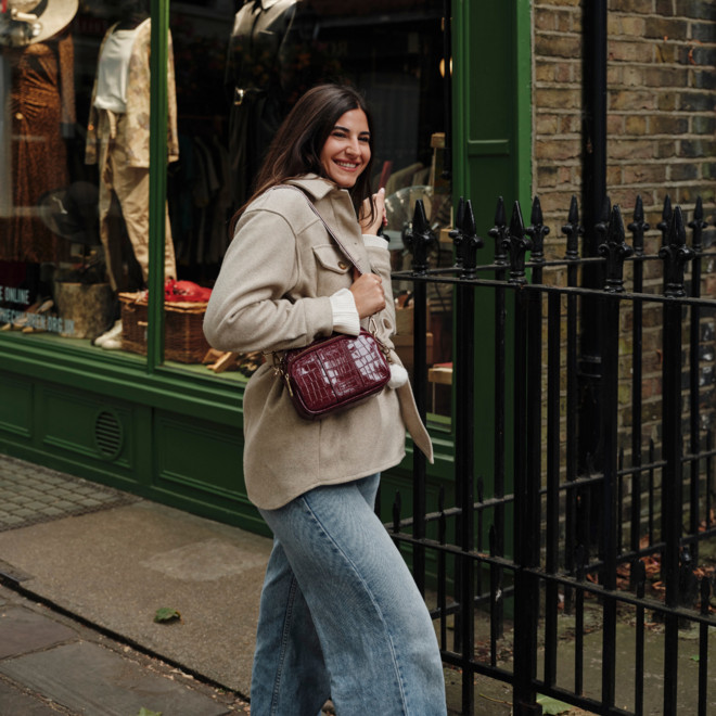 Claret Patent Croc Original Bag