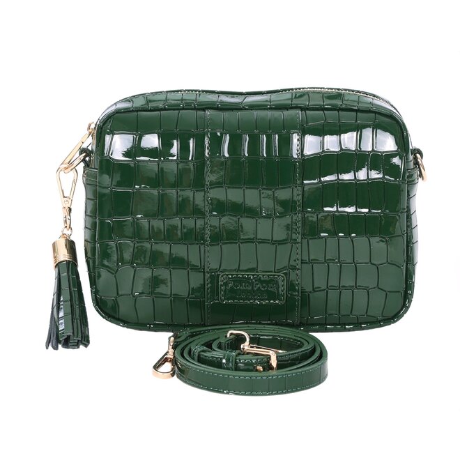 Clover Green Patent Croc City Bag