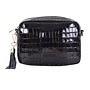 Black Patent Croc City Bag
