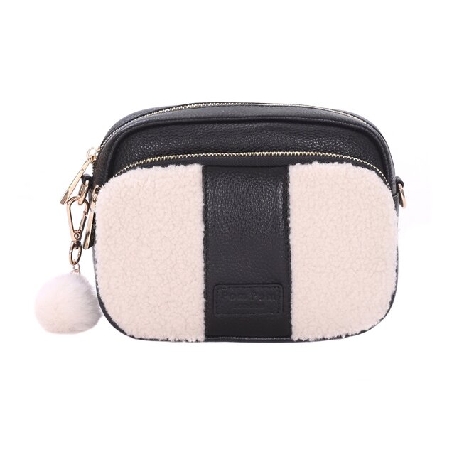 Black Leather & Faux Fleece Original Bag