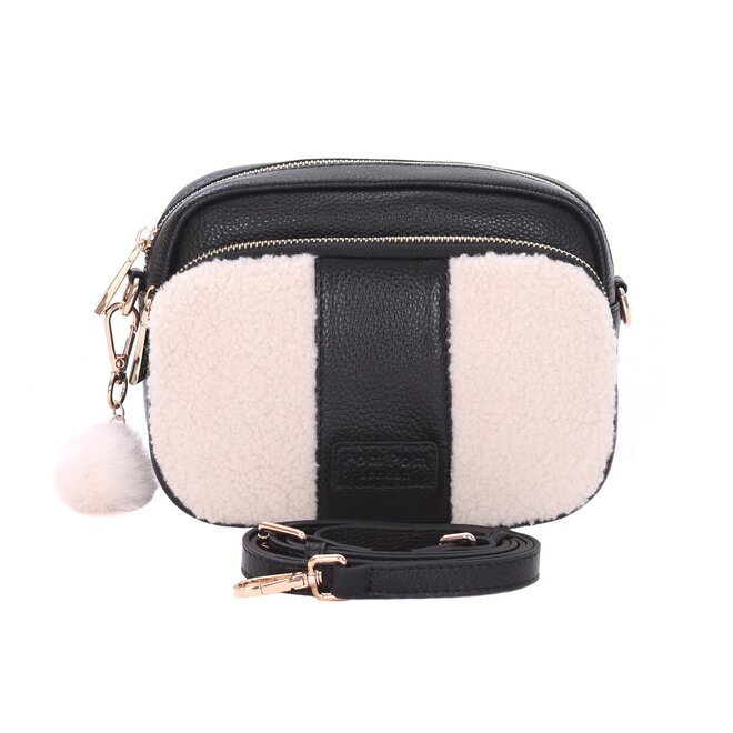 Black Leather & Faux Fleece Original Bag