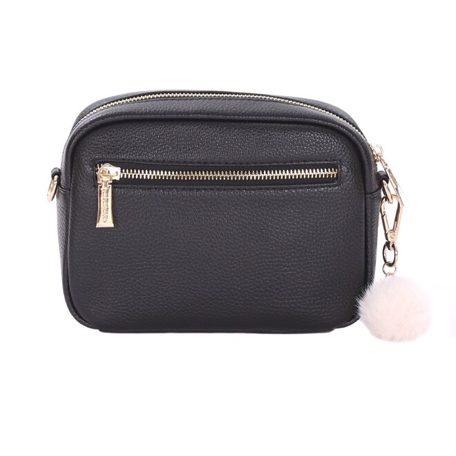 Black Leather & Faux Fleece Original Bag