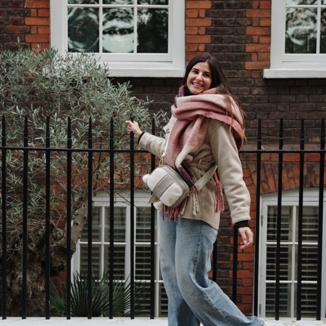 Stone Leather & Faux Fleece Original Bag