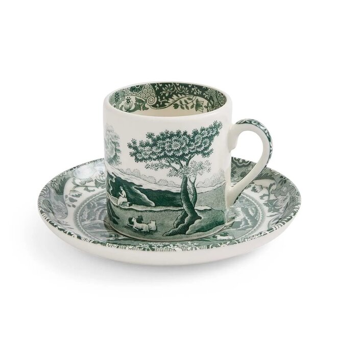 Green Italian Espresso Cup & Saucer
