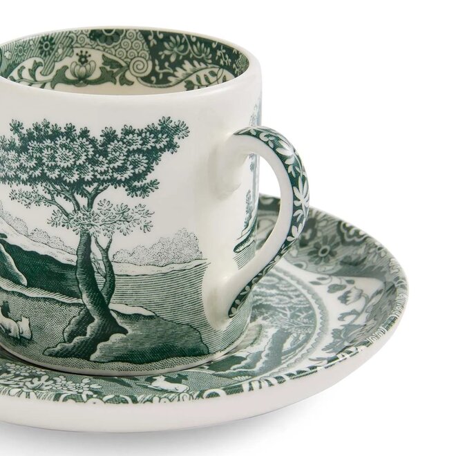 Green Italian Espresso Cup & Saucer