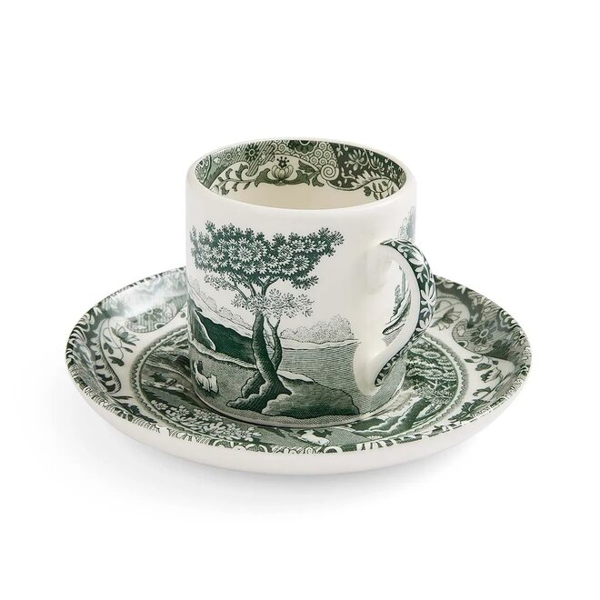 Green Italian Espresso Cup & Saucer