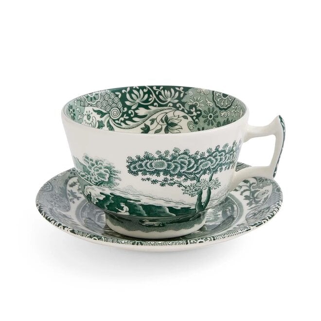 Green Italian Breakfast Cup & Saucer