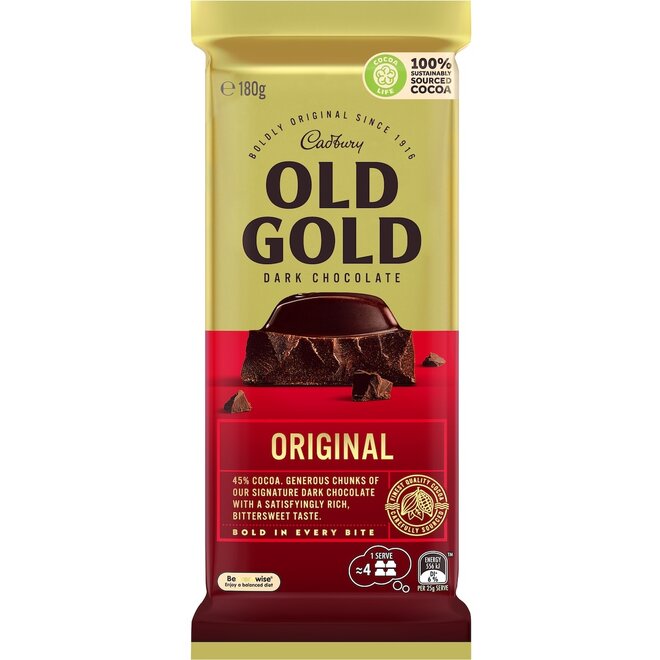 Cadbury Old Gold Original Dark Chocolate 180g