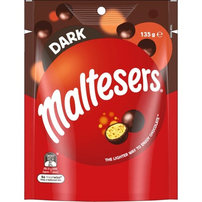 Maltesers Dark Chocolate Snack & Share Bag 135g