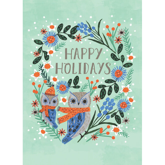 Holiday Owl Boxed Christmas Cards