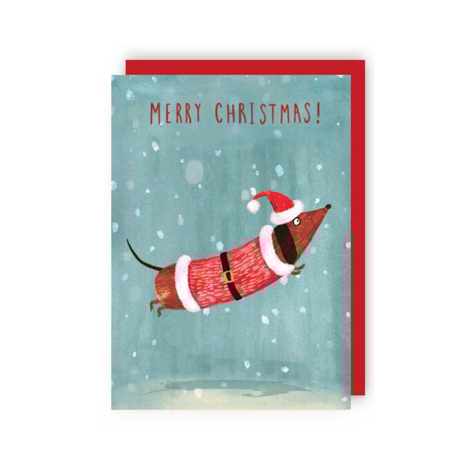 Santa Sausage Christmas Card