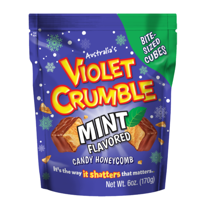 Violet Crumble Mint Chocolate Cubes Pouch 170g