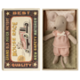 Little Sister Mouse in Matchbox - Gingham