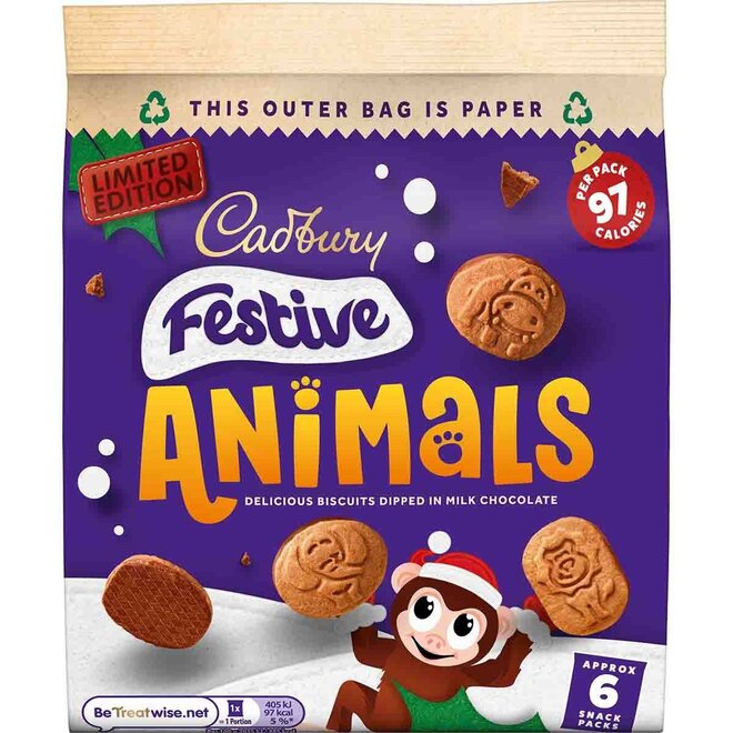 Cadbury Festive Animals Biscuits 119g