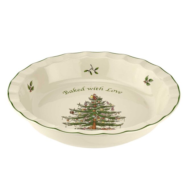 Christmas Tree "Baked with Love" Pie Dish
