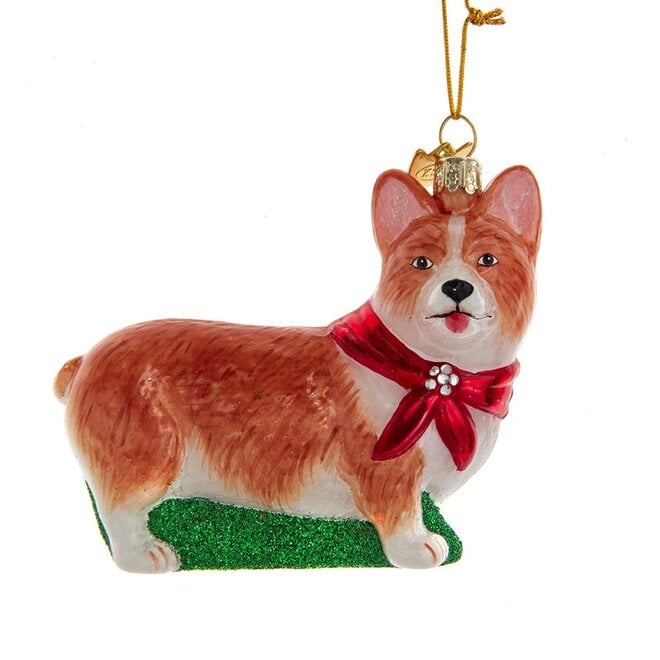 Noble Gems Corgi Glass Ornament