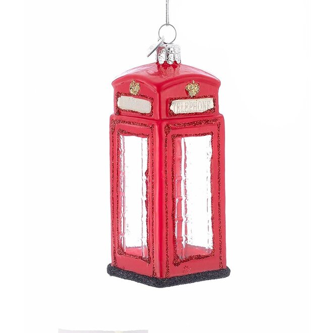 Noble Gems British Phone Booth Glass Ornament