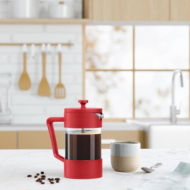 Oggi 5 Cup Borosilicate Glass French Press (Red)
