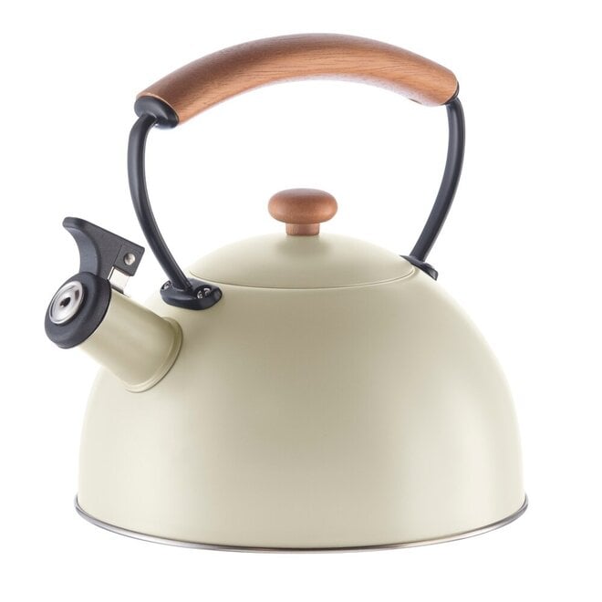 Oggi 1.9L Whistling Tea Kettle with Wooden Handle (Gray)