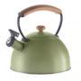 Oggi 1.9L Whistling Tea Kettle with Wooden Handle (Green)