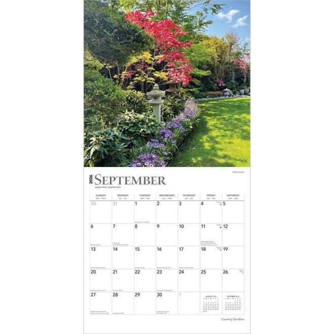 Country Gardens 2026 Wall Calendar