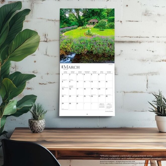 Country Gardens 2026 Wall Calendar