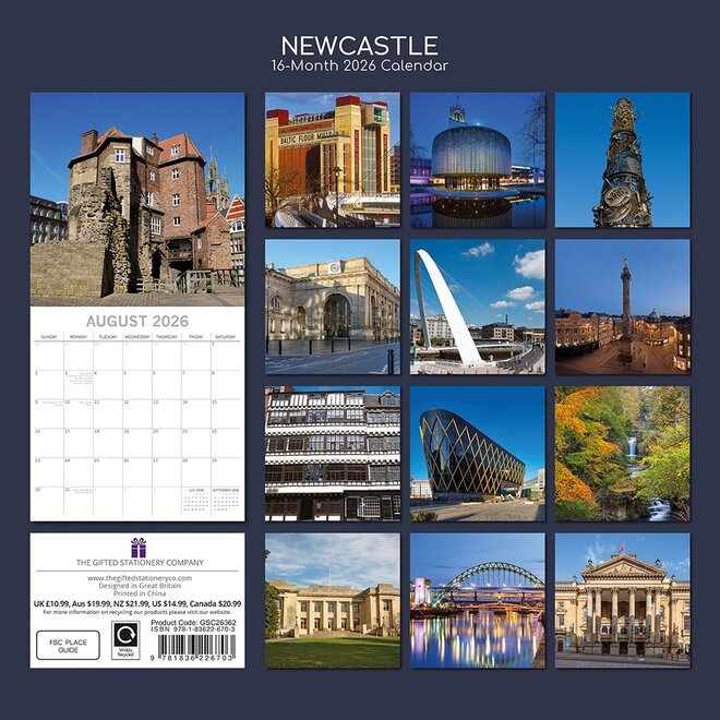 Newcastle 2026 Wall Calendar