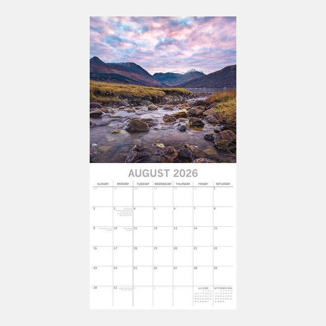 Scotland 2026 Wall Calendar