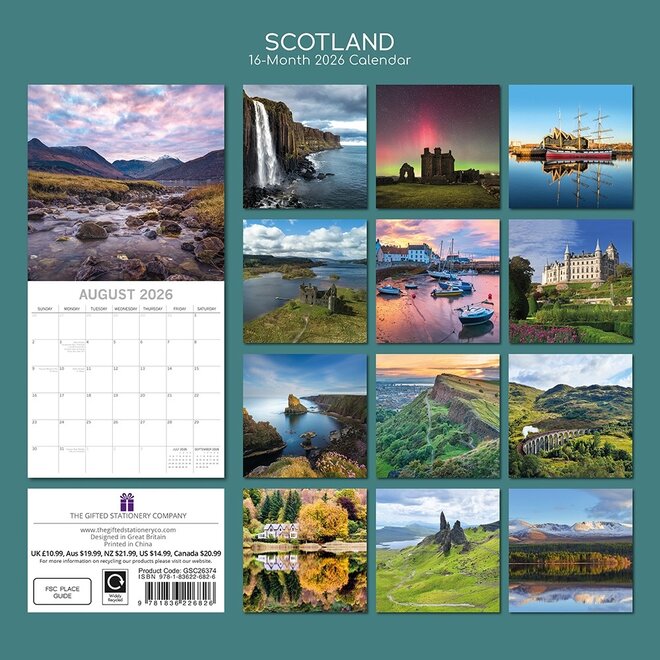 Scotland 2026 Wall Calendar