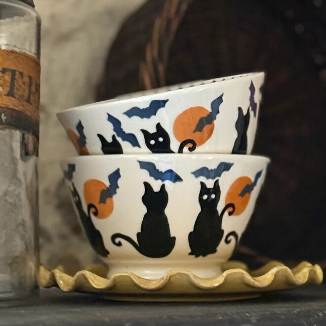 The Wise Witches Black Cats Small Old Bowl