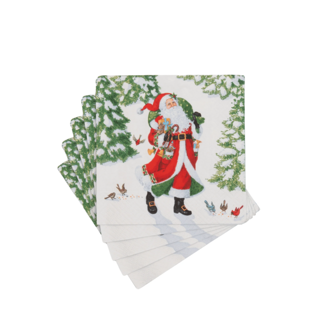 Woodland Santa Paper Cocktail Napkins