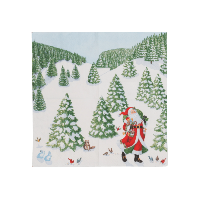 Woodland Santa Paper Cocktail Napkins
