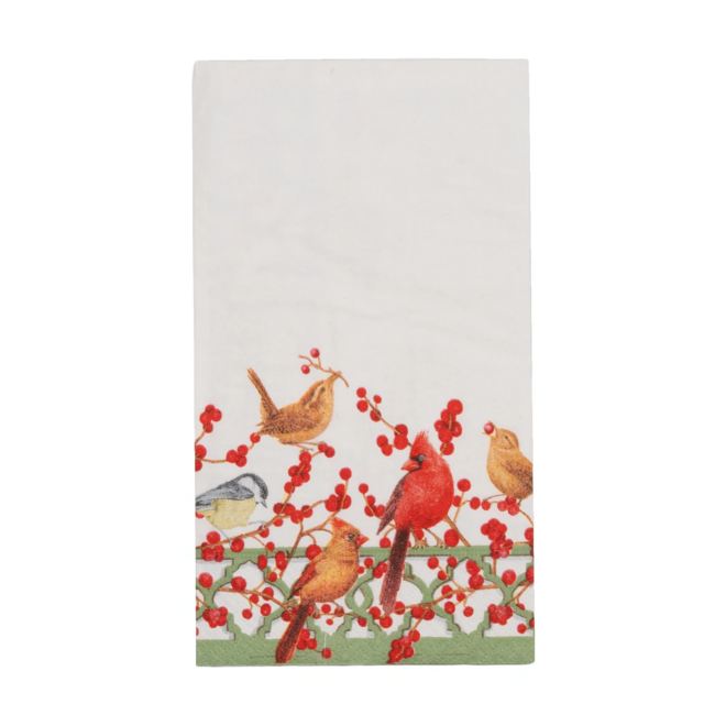 Winter Birds And Berries Paper Hostess Napkins