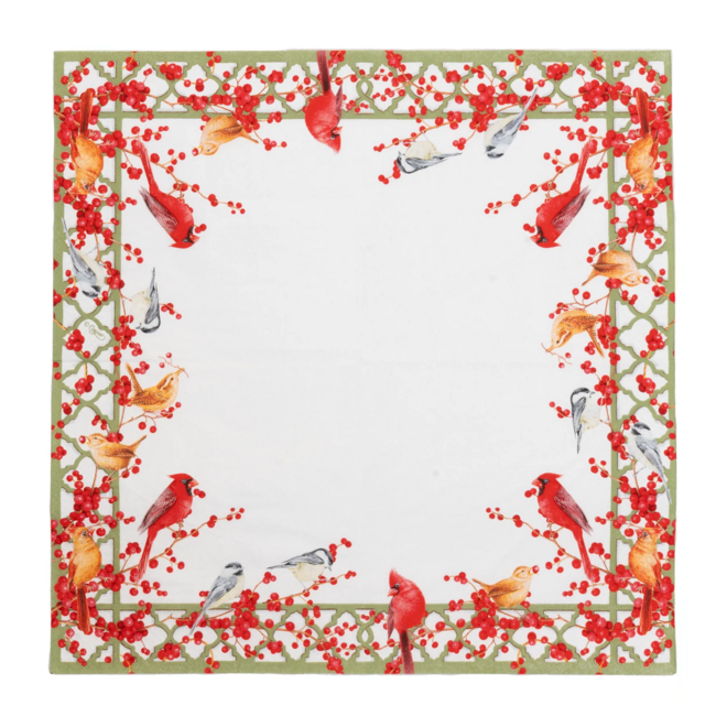 Winter Birds And Berries Paper Luncheon Napkins