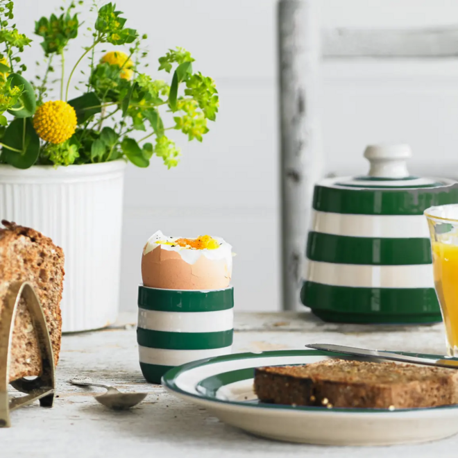 Adder Green Cornishware Straight Egg Cup