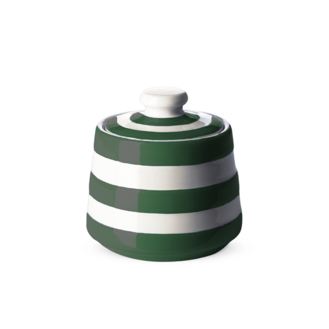 Adder Green Cornishware Covered Sugar Bowl