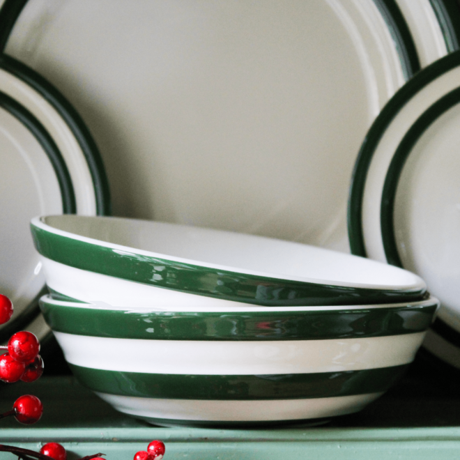 Adder Green Cornishware Cereal Bowl