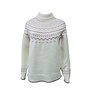 Fair Isle Natural/Rose Deep Crew Neck Jumper