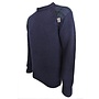 Navy Gamekeeper Crew Neck Sweater with Harris Tweed Black Watch Patches