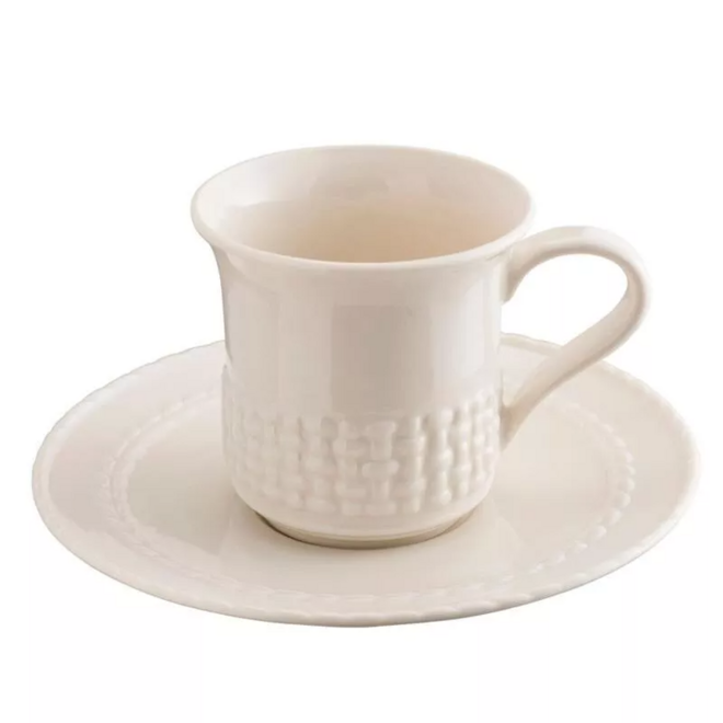Belleek Galway Weave Cup & Saucer
