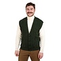 Men's Army Green Aran Sleeveless Cardigan