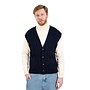 Men's Navy Aran Sleeveless Cardigan
