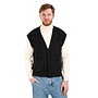 Men's Charcoal Aran Sleeveless Cardigan