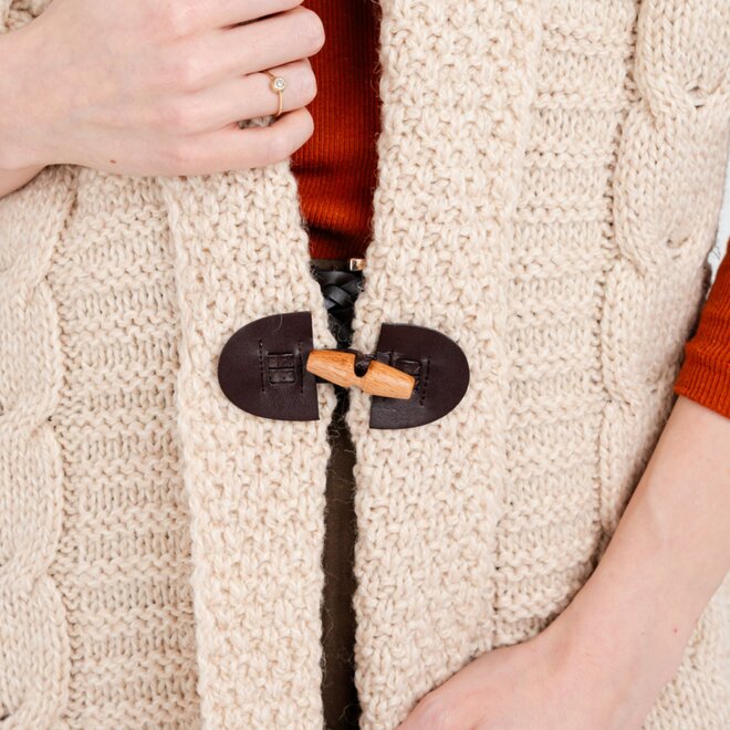 Sleeveless Parsnip Shawl Collar Cardigan