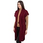 Sleeveless Wine Shawl Collar Cardigan