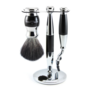 Edwin Jagger Mach 3 Shaving Set (Black Synthetic)
